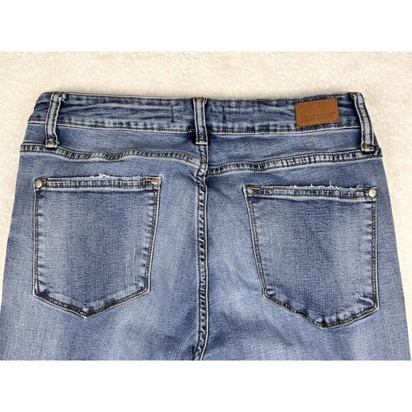 Judy Blue Tulip Hem Mid Rise Skinny Fit Jeans Size 11/30 JB8458 Casual Stretch - Picture 8 of 9